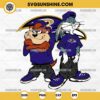 Looney Tunes Tasmanian Devil And Bugs Bunny Baltimore Ravens Football SVG