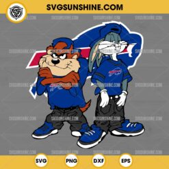 Looney Tunes Tasmanian Devil And Bugs Bunny Buffalo Bills Football SVG