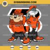 Looney Tunes Tasmanian Devil And Bugs Bunny Cincinnati Bengals Football SVG