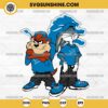 Looney Tunes Tasmanian Devil And Bugs Bunny Detroit Lions Football SVG