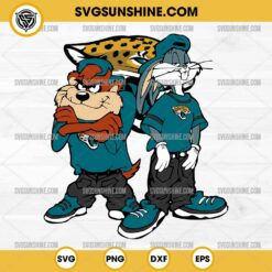 Looney Tunes Tasmanian Devil And Bugs Bunny Jacksonville Jaguars Football SVG