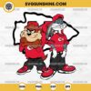 Looney Tunes Tasmanian Devil And Bugs Bunny Kansas City Chiefs Football SVG