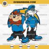 Looney Tunes Tasmanian Devil And Bugs Bunny Los Angeles Chargers Football SVG