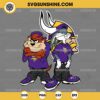 Looney Tunes Tasmanian Devil And Bugs Bunny Minnesota Vikings Football SVG