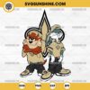 Looney Tunes Tasmanian Devil And Bugs Bunny New Orleans Saints Football SVG