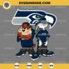 Looney Tunes Tasmanian Devil And Bugs Bunny Seattle Seahawks Football SVG