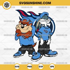 Looney Tunes Tasmanian Devil And Bugs Bunny Tennessee Titans Football SVG