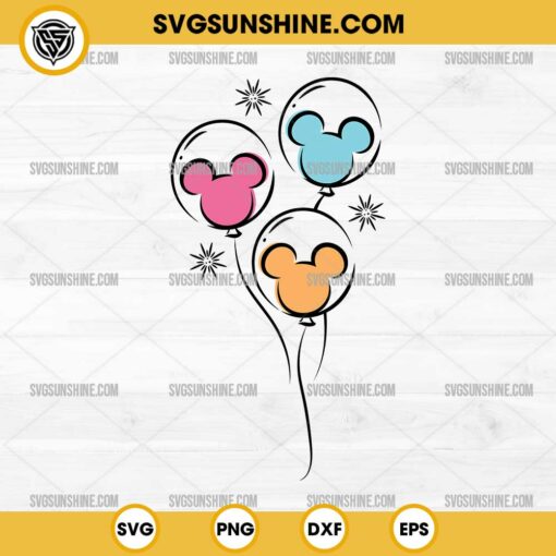 Mickey Head Balloons SVG, Magic Mouse Balloons SVG