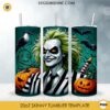 Horror Beetlejuice Pumpkin Halloween 20oz Skinny Tumbler Template PNG