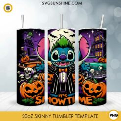 Stitch Beetlejuice It's Showtime 20oz Tumbler Wrap PNG