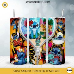 Stitch Zipper 20oz Tumbler Wrap PNG File