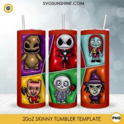 3D Inflated The Nightmare Before Christmas Tumbler Wrap PNG