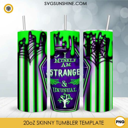 I Myself Am Strange And Unusual Beetlejuice Tumbler PNG