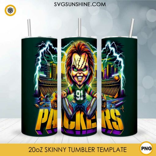 Chucky Green Bay Packers Football 20oz Tumbler Wrap PNG File