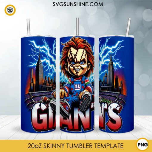 Chucky New York Giants Football 20oz Tumbler Wrap PNG File