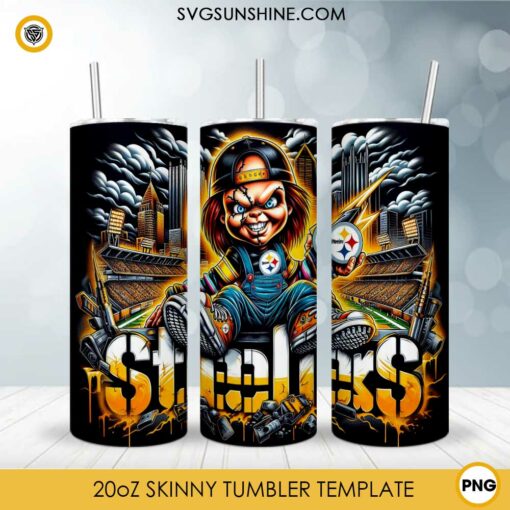 Chucky Pittsburgh Steelers Football 20oz Tumbler Wrap PNG File