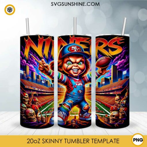 Chucky San Francisco 49ers Football 20oz Tumbler Wrap PNG File