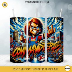 Chucky Washington Commanders Football 20oz Tumbler Wrap PNG File