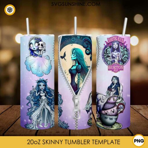 Emily Corpse Bride Tumbler Wrap PNG File