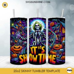 Halloween Beetlejuice It's Showtime Tumbler Wrap PNG