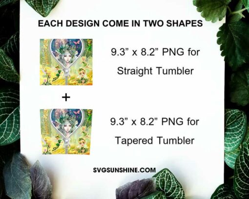 Tinker Bell Zipper 20oz Tumbler Wrap PNG File