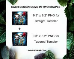 Jack Skellington and Pennywise Tumbler Wrap PNG, Jack Skellington Tumbler PNG, Pennywise Tumbler PNG