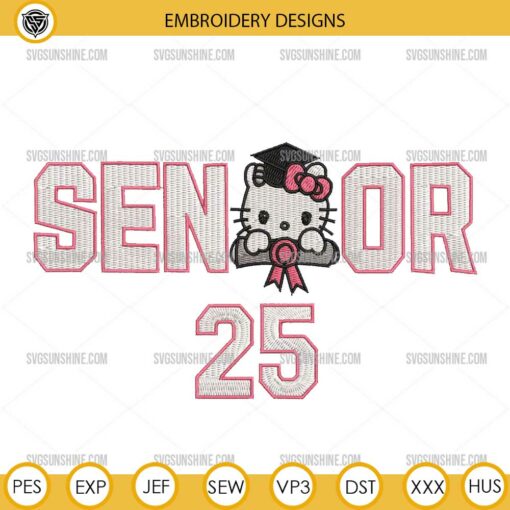 Hello Kitty Senior 2025 Embroidery Design Files