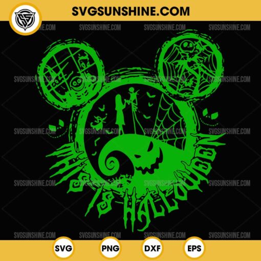 Mouse Head Jack And Sally SVG, Oogie Boogie This Is Halloween SVG, Halloween Nightmare Before Christmas SVG