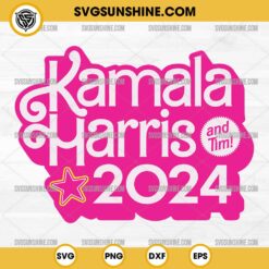 Pink Kamala Harris And Tim 2024 SVG, Barbie Kamala Harris 2024 SVG