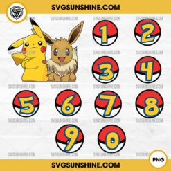 Pokemon Customized Numbers PNG, Pokemon Birthday Numbers PNG