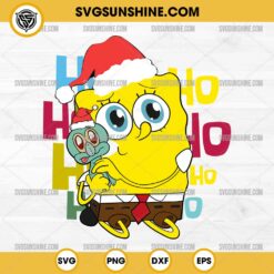 SpongeBob Ho Ho Ho Christmas SVG, SpongeBob Santa Hat SVG, Christmas SpongeBob SVG