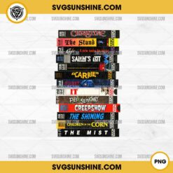 Stephen King VHS Movies Stack Halloween PNG Sublimation