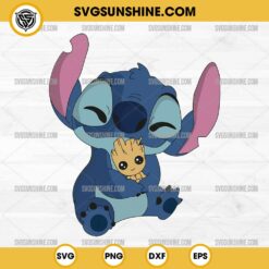 Stitch Groot SVG, Disney Stitch Hug Baby Groot SVG