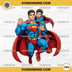 Super Man Dad And Son PNG, Super Man Daddy PNG, Super Man Happy Father's Day PNG