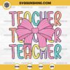 Teacher SVG, Coquette Pencil Bow SVG, Coquette Teacher SVG, Back To School SVG