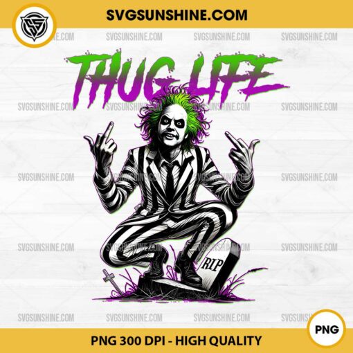 Thug Life Beetlejuice PNG File, Beetlejuice Middle Finger PNG Digital Download