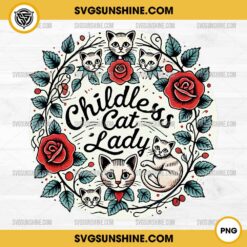 Vintage Childless Cat Lady PNG File Sublimation