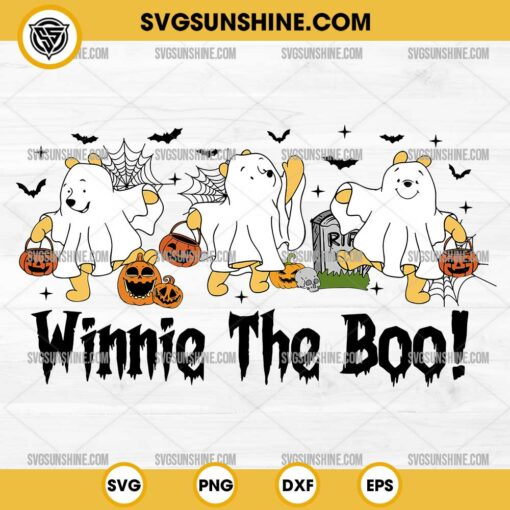 Winnie The Boo SVG, Winnie The Pooh Boo Ghost SVG, Winnie The Pooh Halloween SVG