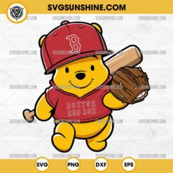 Winnie The Pooh Boston Red Sox Baseball SVG PNG File