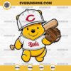 Winnie The Pooh Cincinnati Reds Baseball SVG PNG File