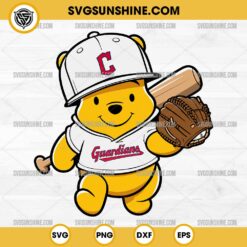 Winnie The Pooh Cleveland Guardians Baseball SVG PNG File