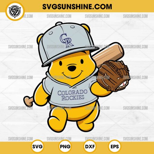 Winnie The Pooh Colorado Rockies Baseball SVG PNG File