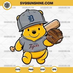 Winnie The Pooh Detroit Tigers Baseball SVG PNG File