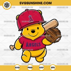 Winnie The Pooh Los Angeles Angels Baseball SVG PNG File