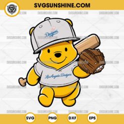 Winnie The Pooh Los Angeles Dodger Baseball SVG PNG File