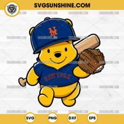 Winnie The Pooh New York Mets Baseball SVG PNG File