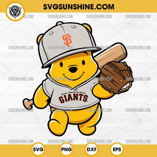 Winnie The Pooh San Francisco Giants Baseball SVG PNG File