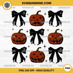 Pumpkin Coquette Bow PNG, Halloween Coquette Bow PNG File