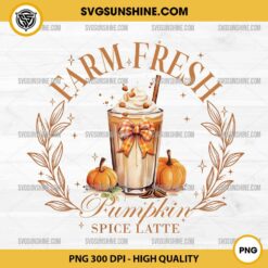 Farm Fresh Pumpkin Spice Latte PNG, Fall Pumpkin Spice Coffee Latte PNG