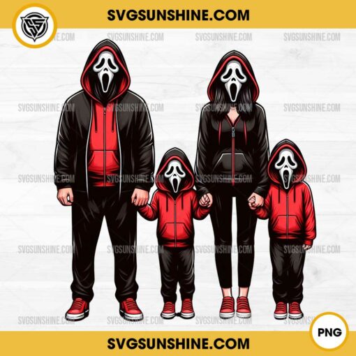 Horror Ghostface Family Halloween PNG, Scream Ghostface PNG Sublimation